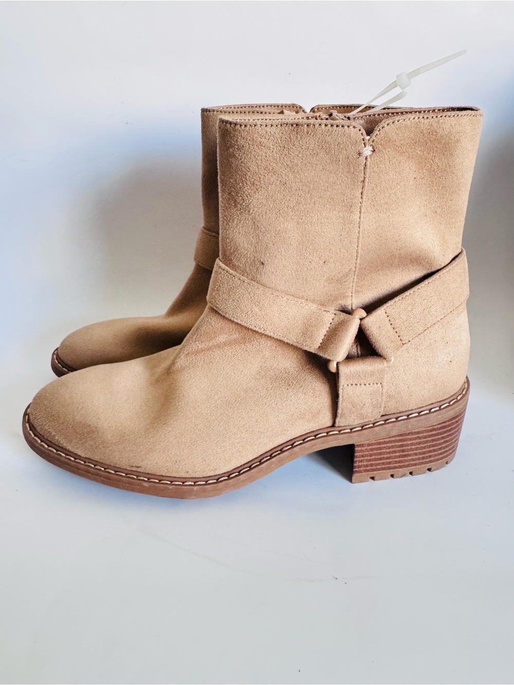 Splendid Tan Suede Mid-Calf Harness Boots